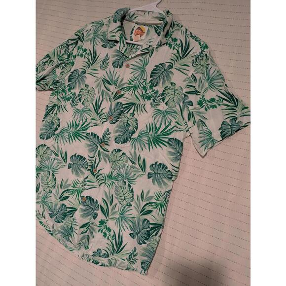 C&C California Tropical Leaf Print Short Sleeve Shirt Summer Men Medium Hawaiian - Picture 2 of 8